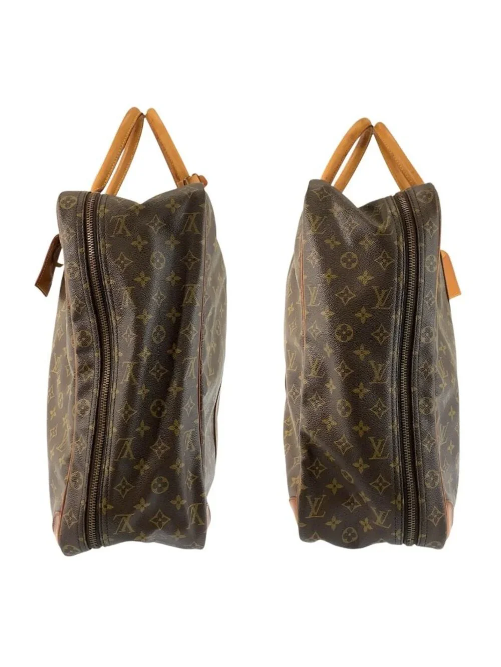 Louis Vuitton Monogram Sirius 55 Brown Gold Leather Boston